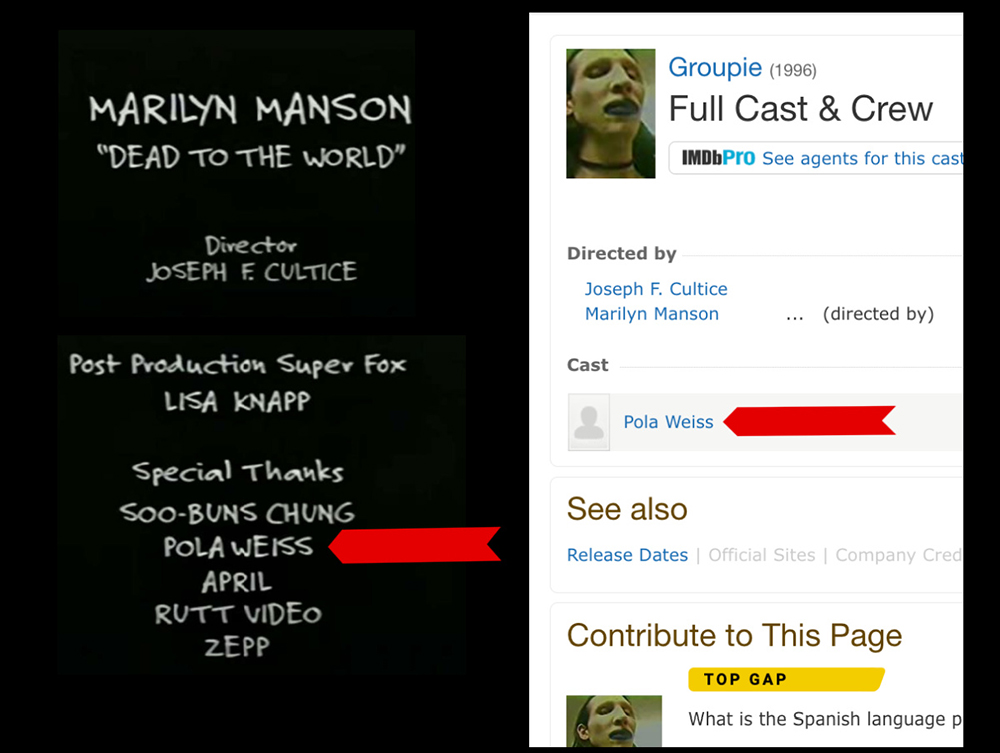 Justice for Marilyn Manson I Groupie Video IMDB Page