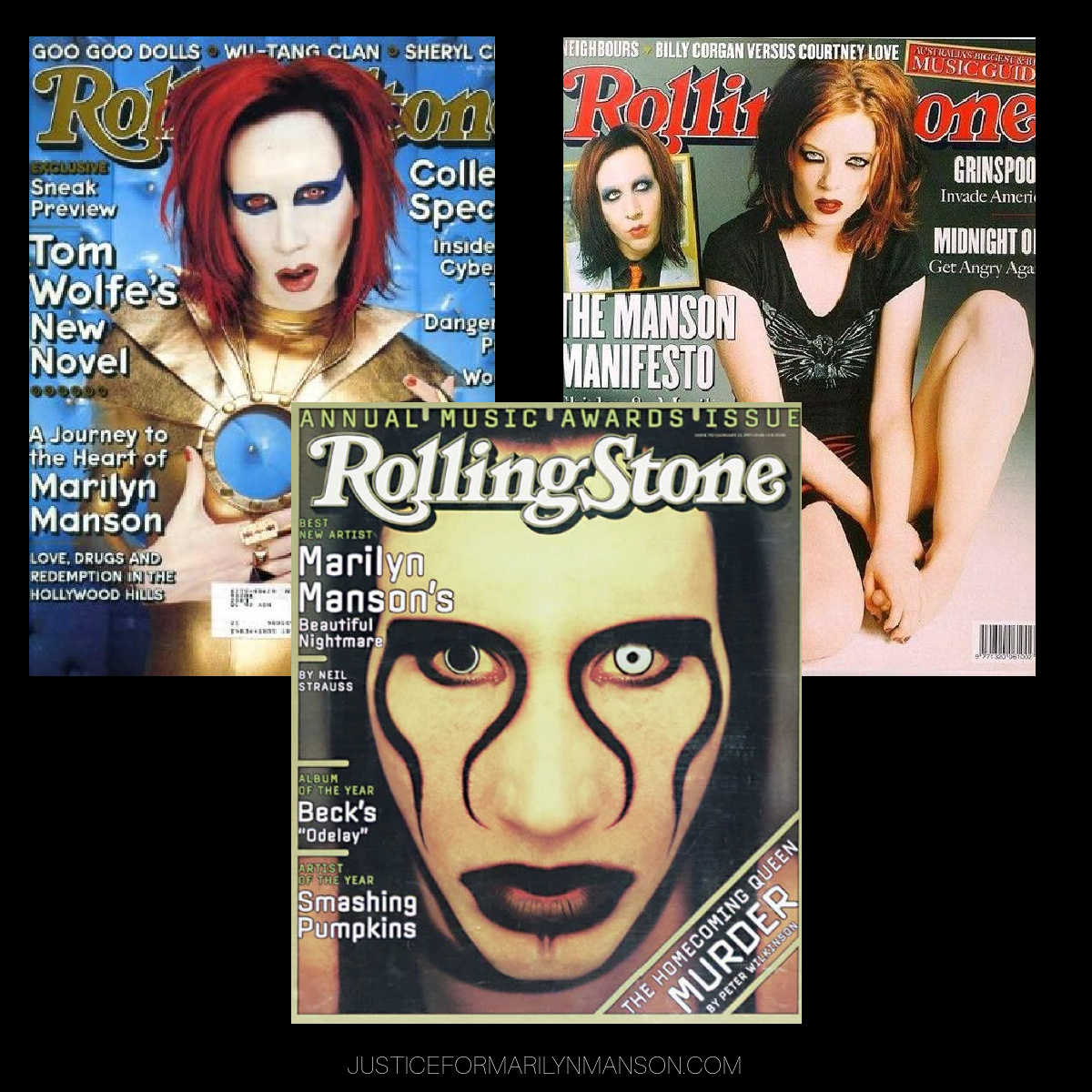 Rolling Stones 1990s Marilyn Manson magazine covers