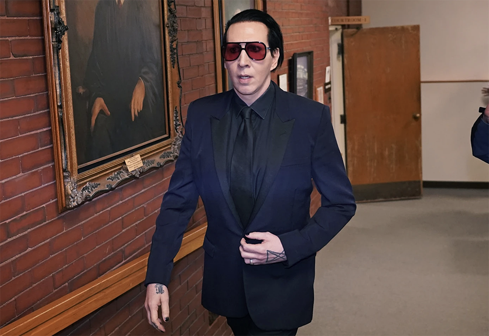 Marilyn Manson sentenced to 20 hours community service in New Hampshire. Susan Fountain is also suing him for assault, battery and intentional infliction of emotional distress for spit.