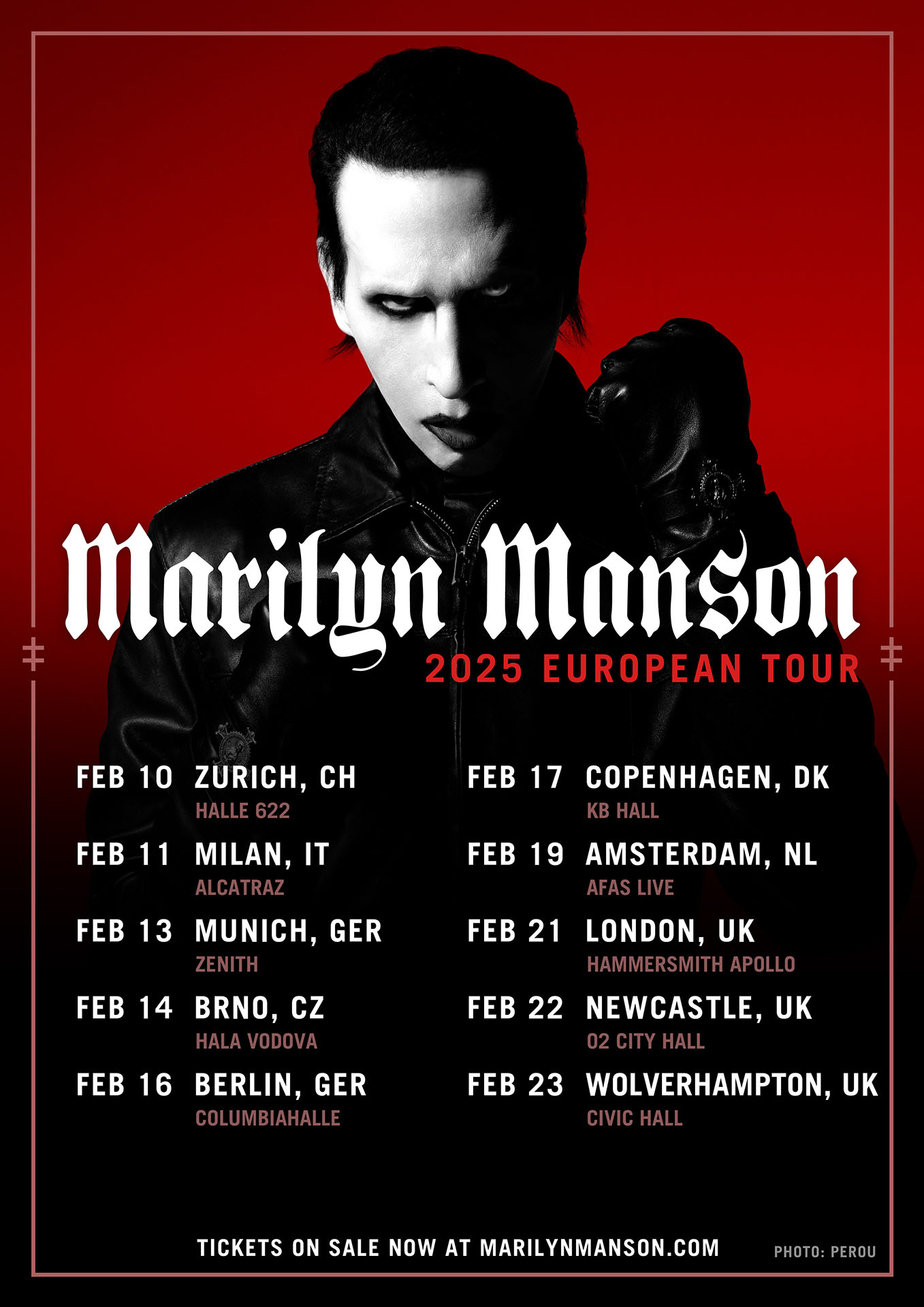 Marilyn Manson 2025 European Tour Dates